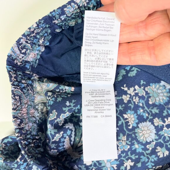 J. Crew Size 6? Pull-On Silk Paisley Pants Blue BA255 - Picture 9 of 11